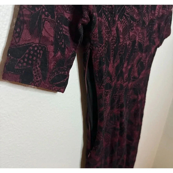 Anthropologie Maeve Velvet Burnout Dress Women's Size 4 Ruched Half Sleeve - Picture 8 of 8